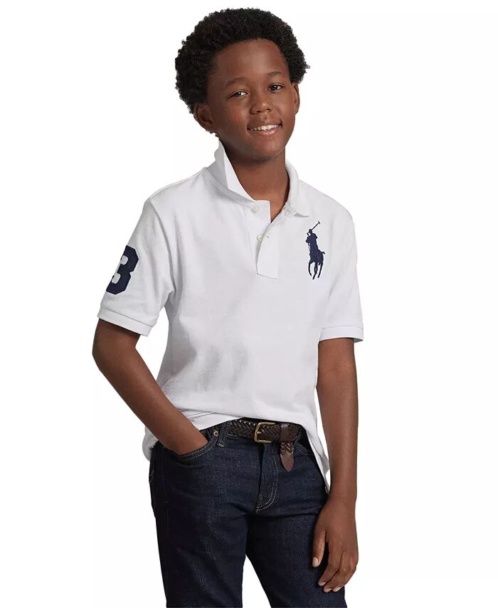 

Поло из хлопковой сетки с короткими рукавами Big Boys Big Pony Polo Ralph Lauren, белый