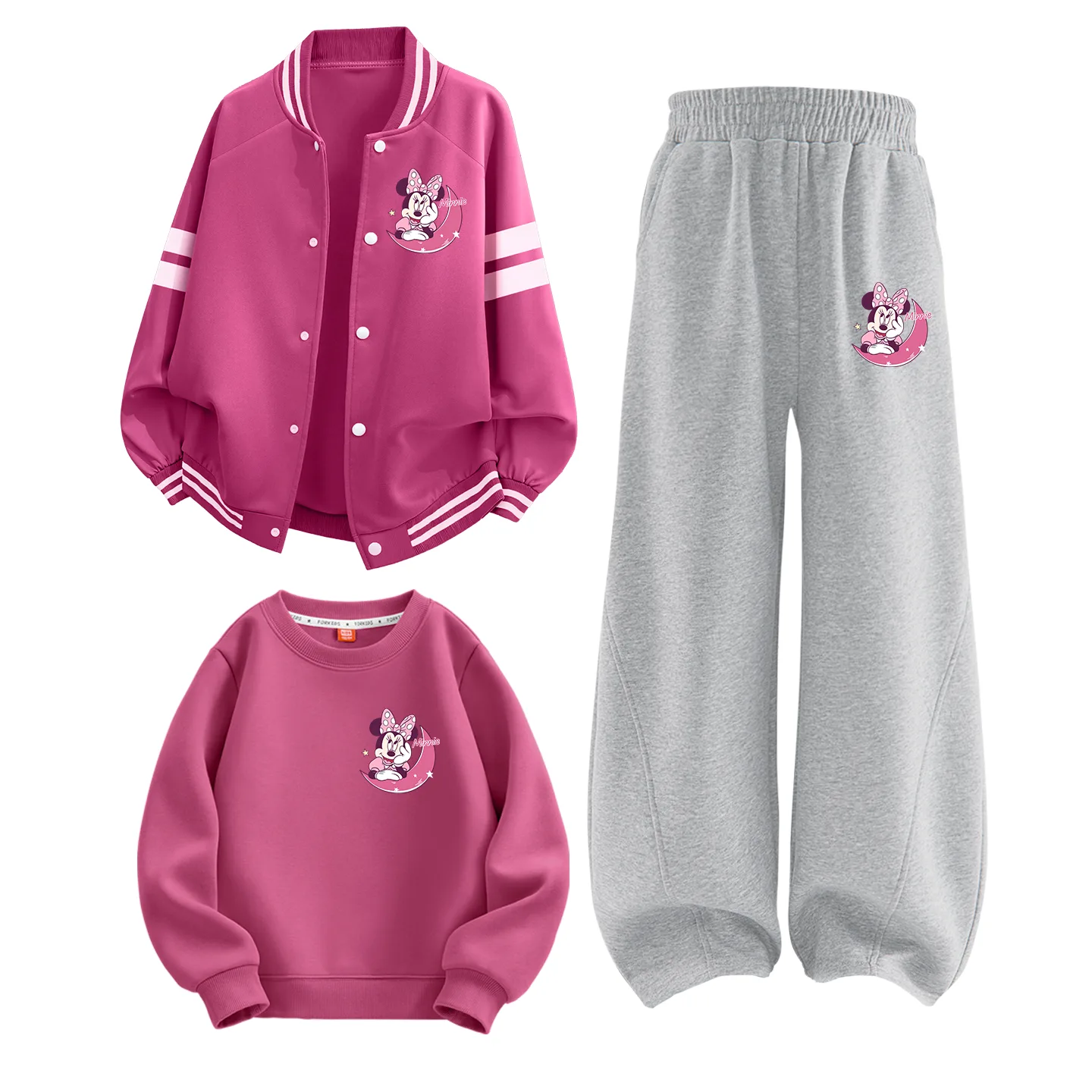 Детская повседневная спортивная футболка с круглым вырезом Disney, Di Headband K Rose Red+Di Headband K Navy Blue+Di Headband K Berry Red — фото 3