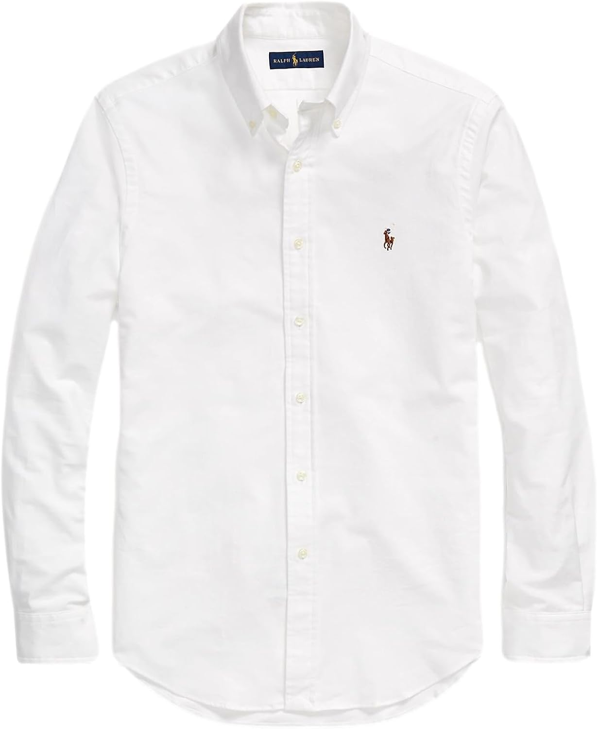 

POLO RALPH LAUREN Мужская длинная рубашка Oxford Button Down Slim Fit, Basic White.
