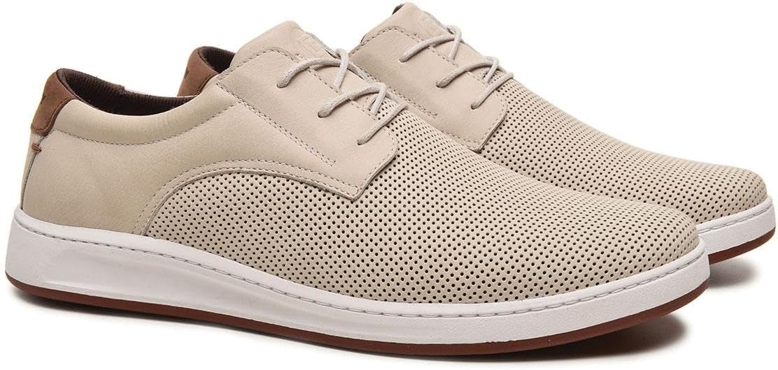 

Мужские повседневные кроссовки Freeway из натуральной кожи, перфорированные низкие, с комфортной стелькой из память-пены, модель Cooper-04, современный стиль, дышащие прогулочные туфли, белый