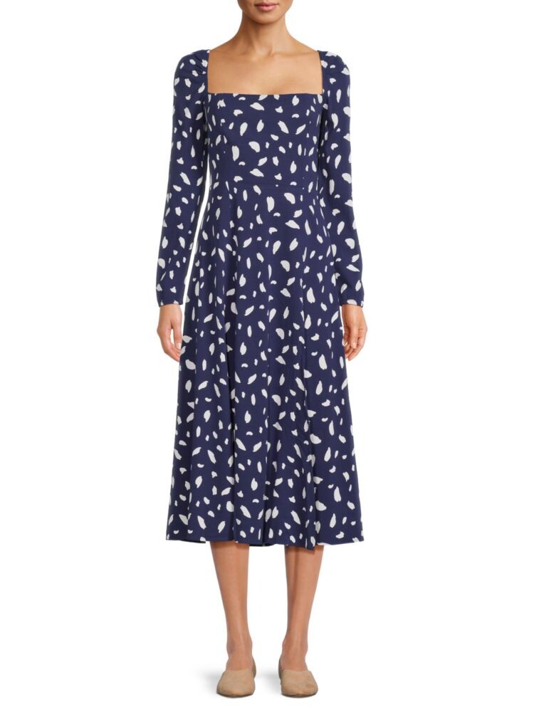 

Платье Lenon с абстрактным расклешенным узором Caara, цвет Navy Polka Dot