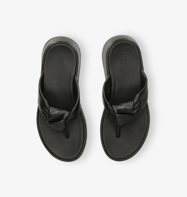 Сандалии из кожи с узлом F-Mode Fitflop, черный — фото 2