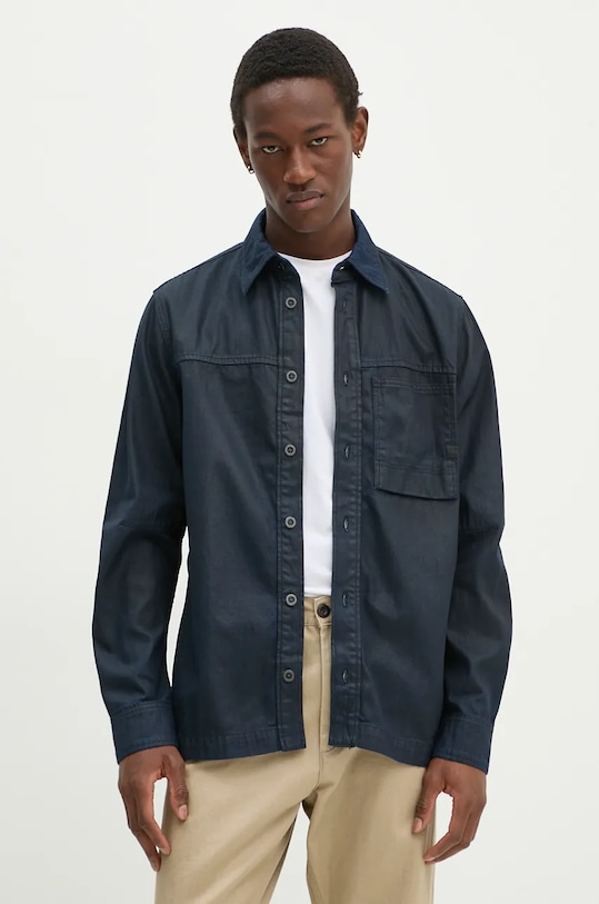 

Хлопковая рубашка G-Star, темно-синий