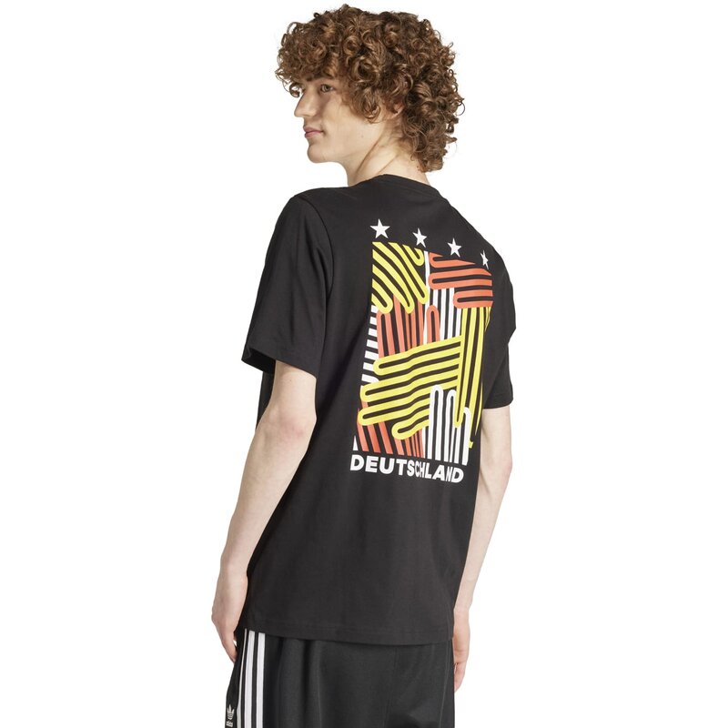 Футболка с изображением немецкого футбольного болельщика Adidas, черный — фото 3