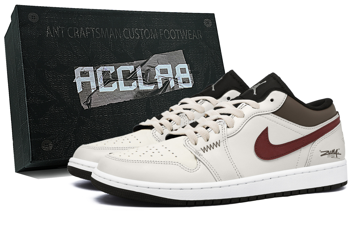 

Jordan Air 1 Cushioning Low top Vintage Basketball Shoes Unisex Белые Коричневые