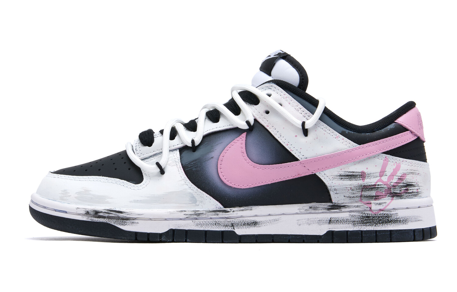 

Кроссовки Nike Dunk Skateboarding Shoes Women's Low-top White/pink, черный