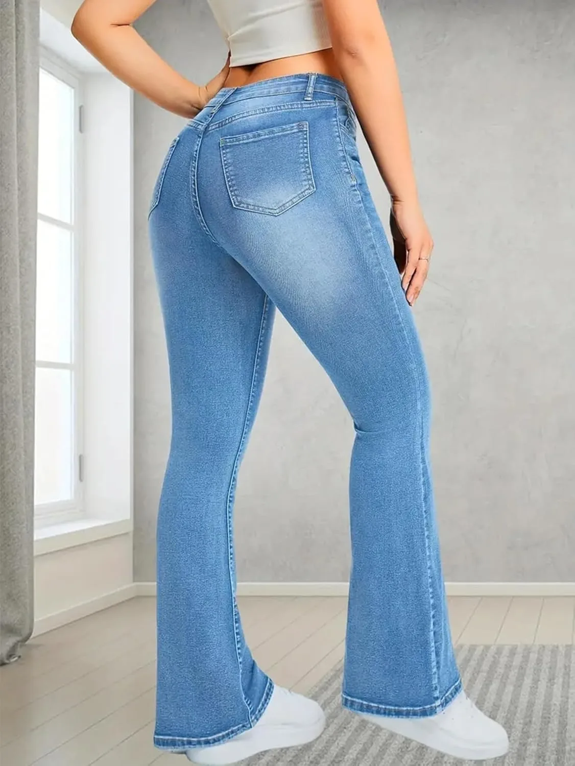 Джинсы для женщин High Waisted с эффектом Tummy Control, Flare, Stretchy — фото 2