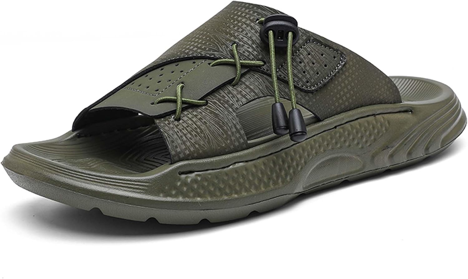 

Мужские сандалии с толстой подошвой, шлепанцы на лето, модные сабо, тапочки с поддержкой свода, противоскользящие, быстросохнущие, для прогулок на открытом воздухе и пляжа Generic, зеленый