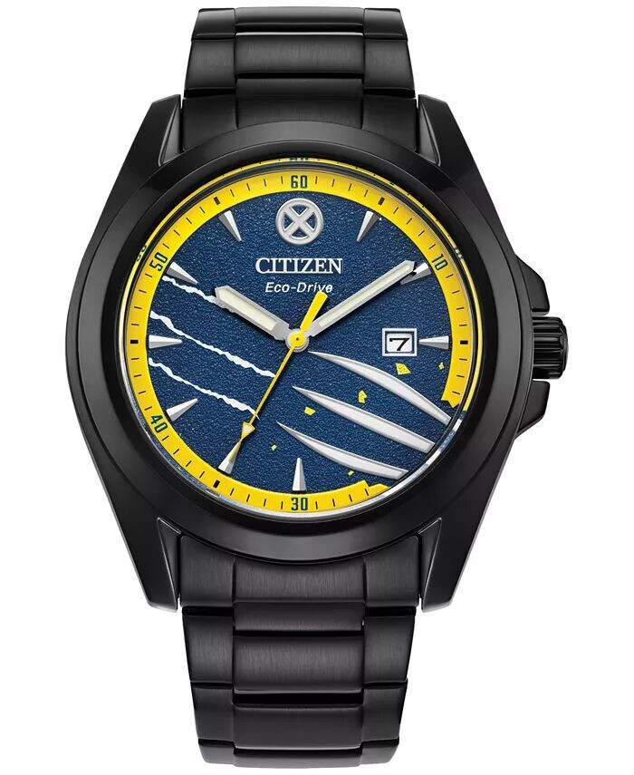 

Мужские часы Eco-Drive с черным браслетом из нержавеющей стали Marvel Wolverine, 43 мм, подарочный набор Citizen