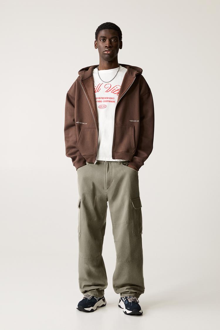 

Брюки карго со швами Pull And Bear, хаки