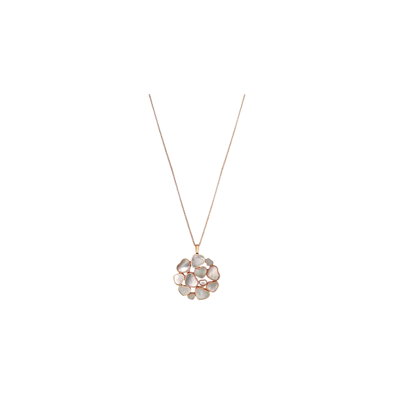 

Chopard - подвеска с цепочкой happy hearts из розового золота с бриллиантом и материнской жемчужиной - 79a483-5301 CHOPARD