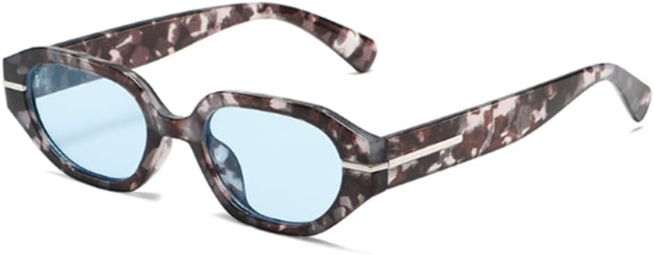 

Солнцезащитные очки с цветочным узором, обрамляющим мрамор, мужские и женские, с декоративными многоугольными линзами в виде рисовых косточек Weloveushop, Bean Flower Frame Blue Flakes