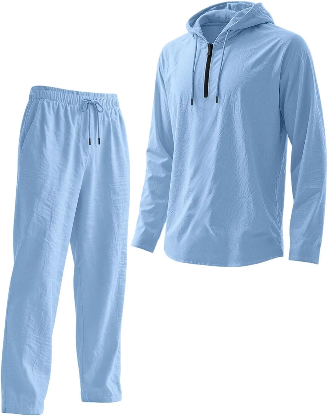 Мужской спортивный костюм с капюшоном, дышащий, Sky Blue — фото 3