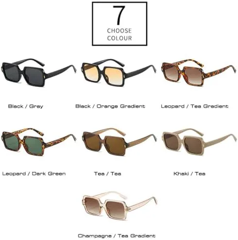 

Ретро-квадратные солнцезащитные очки для женщин с защитой от УФ-излучения UV400, модные солнцезащитные очки для мужчин с градиентным покрытием MTZJH, Tea Tea