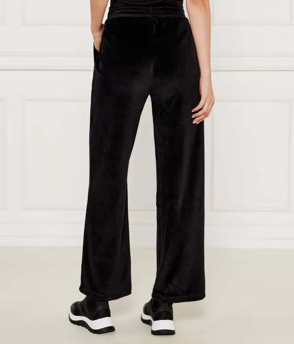 Бархатные спортивные штаны Flare fit Boss, черный — фото 3