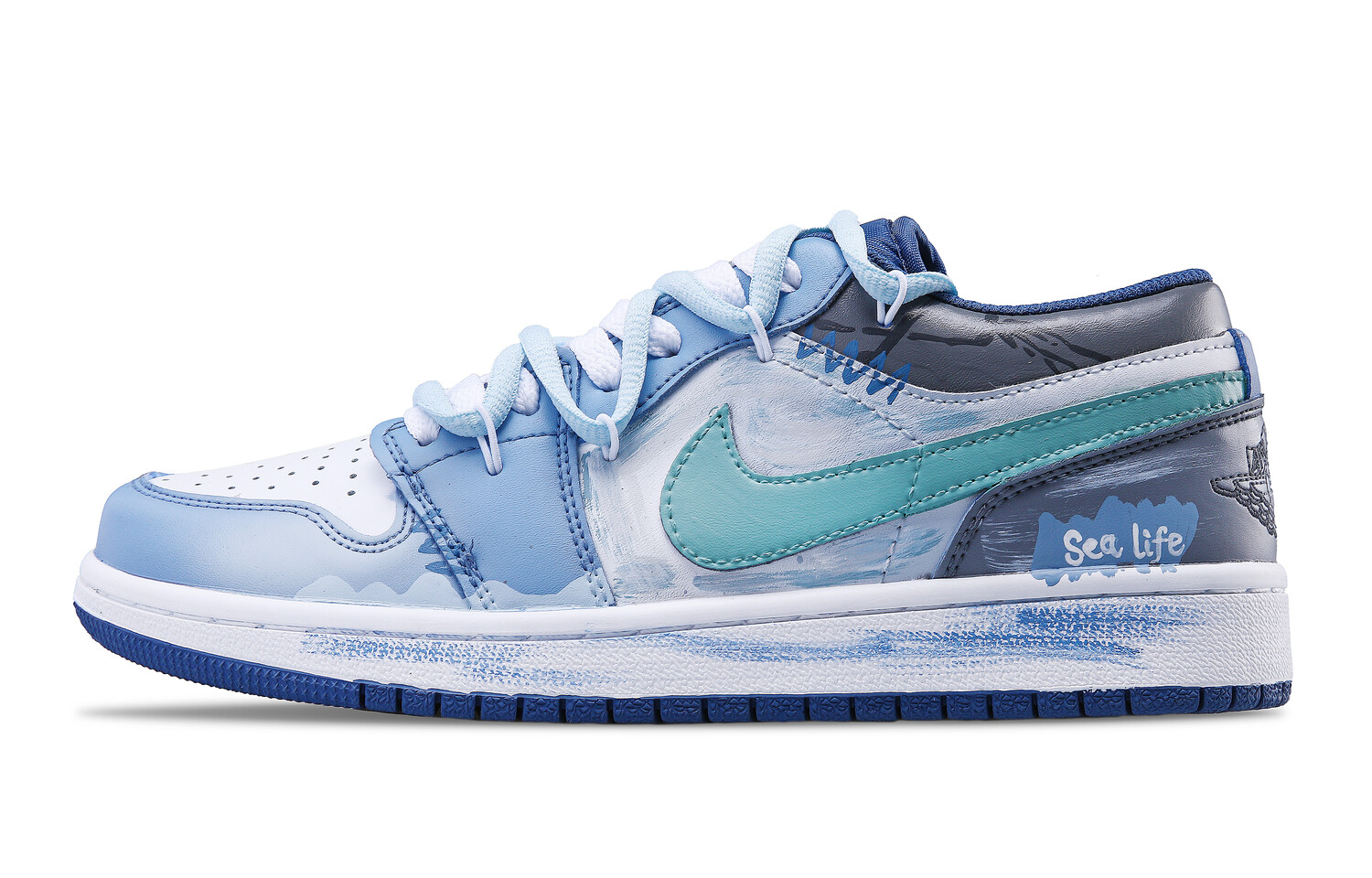 

Кроссовки Air Jordan 1 Vintage Basketball Shoes Men Low-top Blue/white, голубой, Синий, Кроссовки Air Jordan 1 Vintage Basketball Shoes Men Low-top Blue/white, голубой