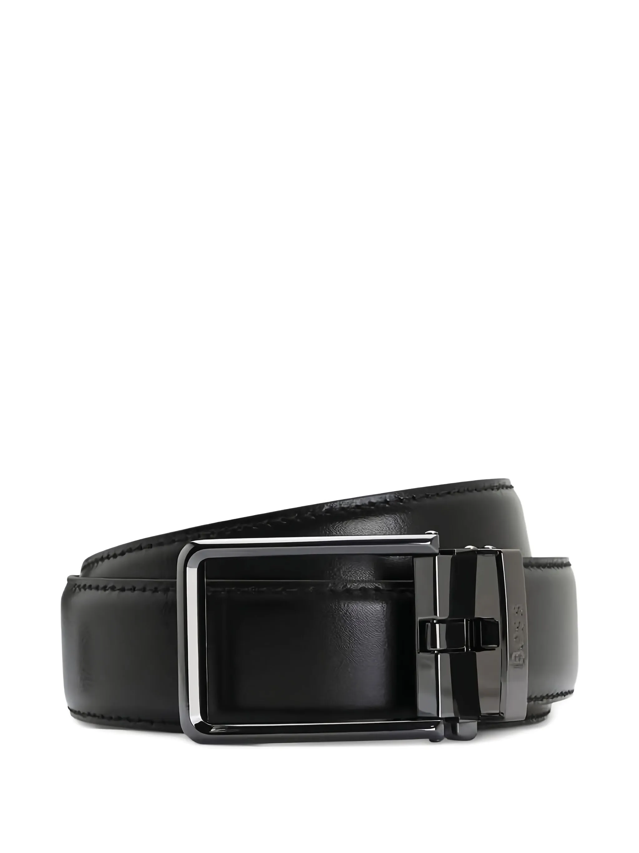 

Ремень с квадратной пряжкой Boss, черный