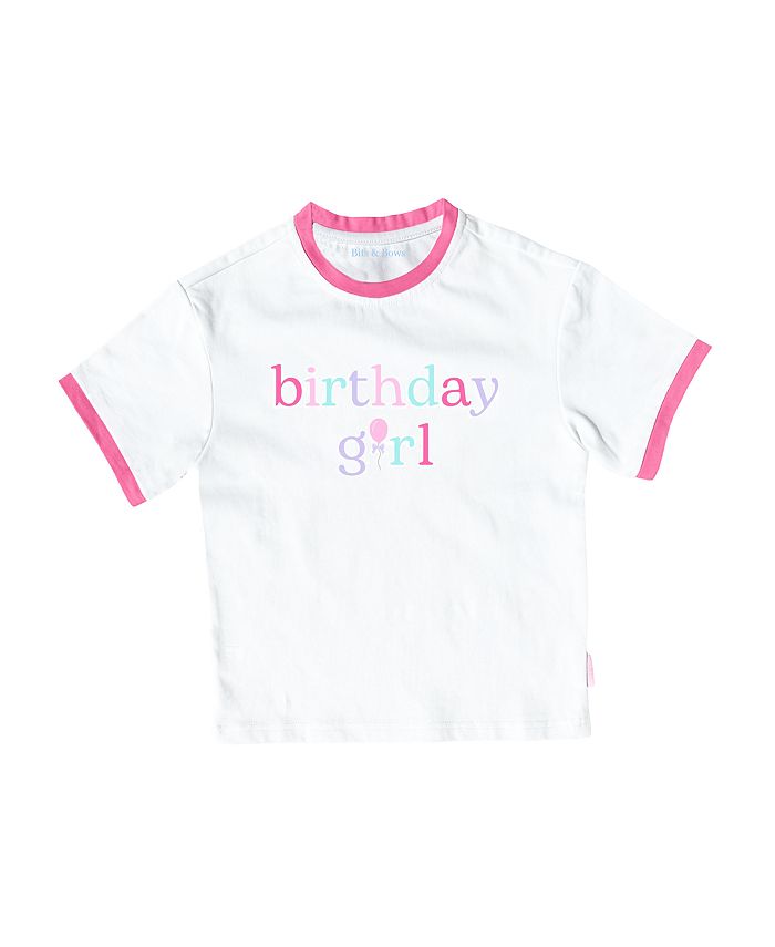

Футболка с круглым вырезом для девочек "Birthday Girl" Bits & Bows, розовый