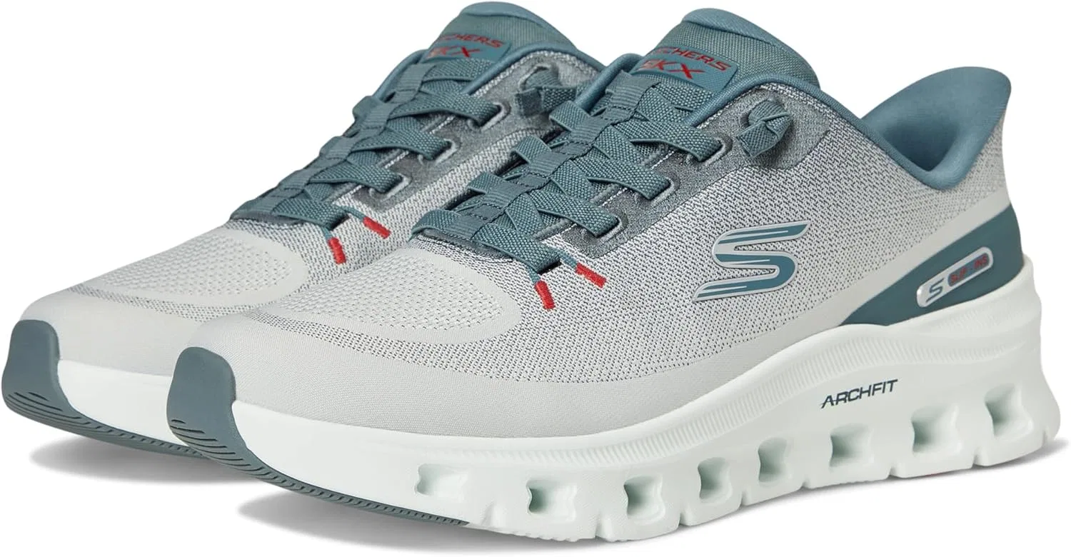 Мужские кроссовки Skechers Arch Fit Glide-Step Pro Hands Free Slip-in Trainers, Light Grey Blue