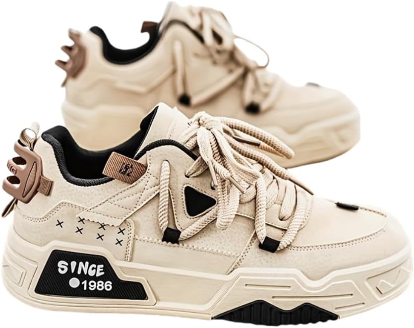 

Мужские модные скейт-кроссовки- удобные, не скользящие дышащие туфли на шнуровке с резиновой подошвой для всех сезонов Hhhchpm, хаки