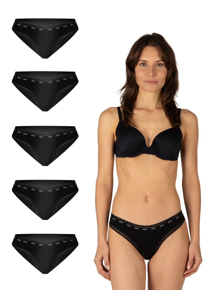 

Elsie Трусы 5er Pack Tanga in Schwarz