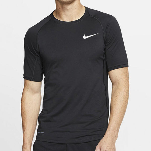 Футболка men's dri-fit training short sleeve black t-shirt Nike, черный — фото 4