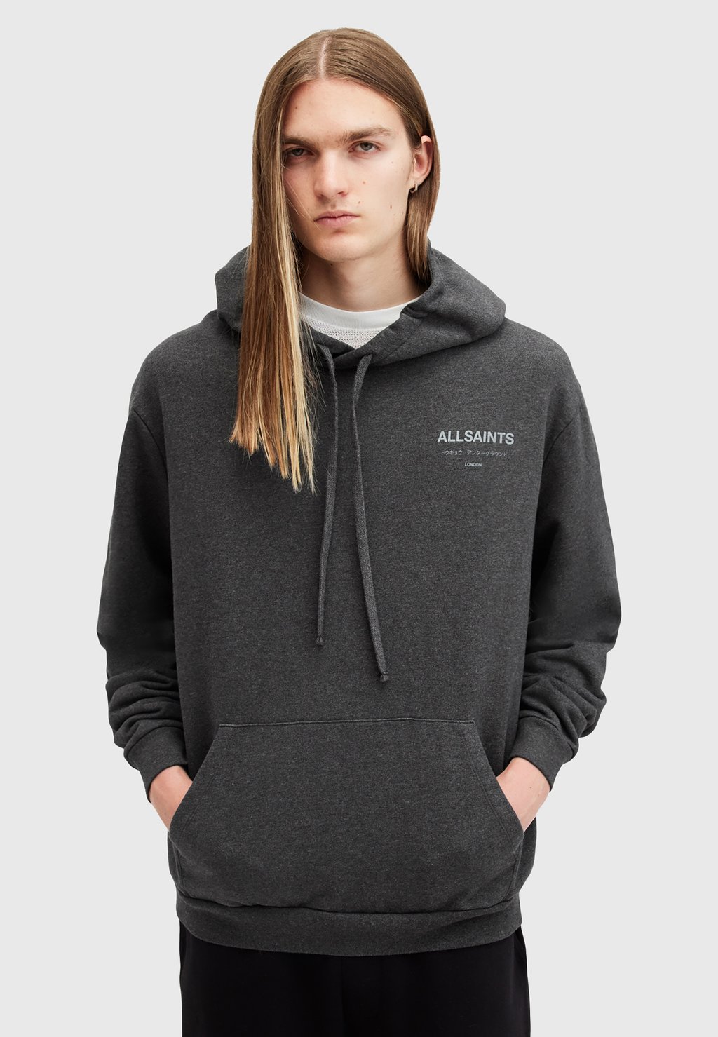 

Толстовка с капюшоном UNDERGROUND OTH AllSaints, серый