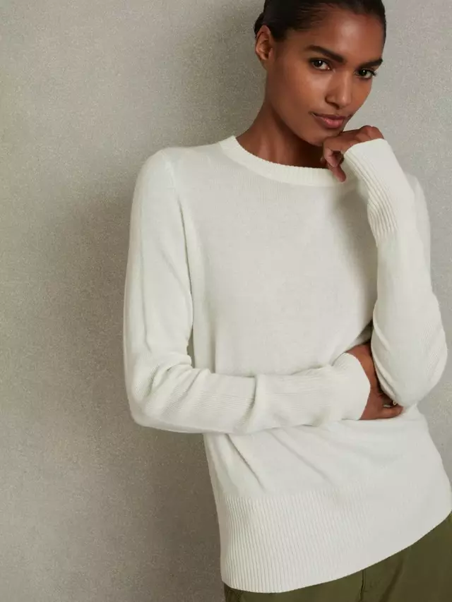 

Джемпер Reiss Annie Wool Cashmere Blend Crew Neck, кремовый