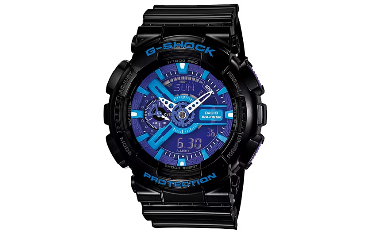 

CASIO Часы Men Liquid Crystal/Analog Dual Display Series Blue Watch GA-110HC-1AJF, Blue Dial