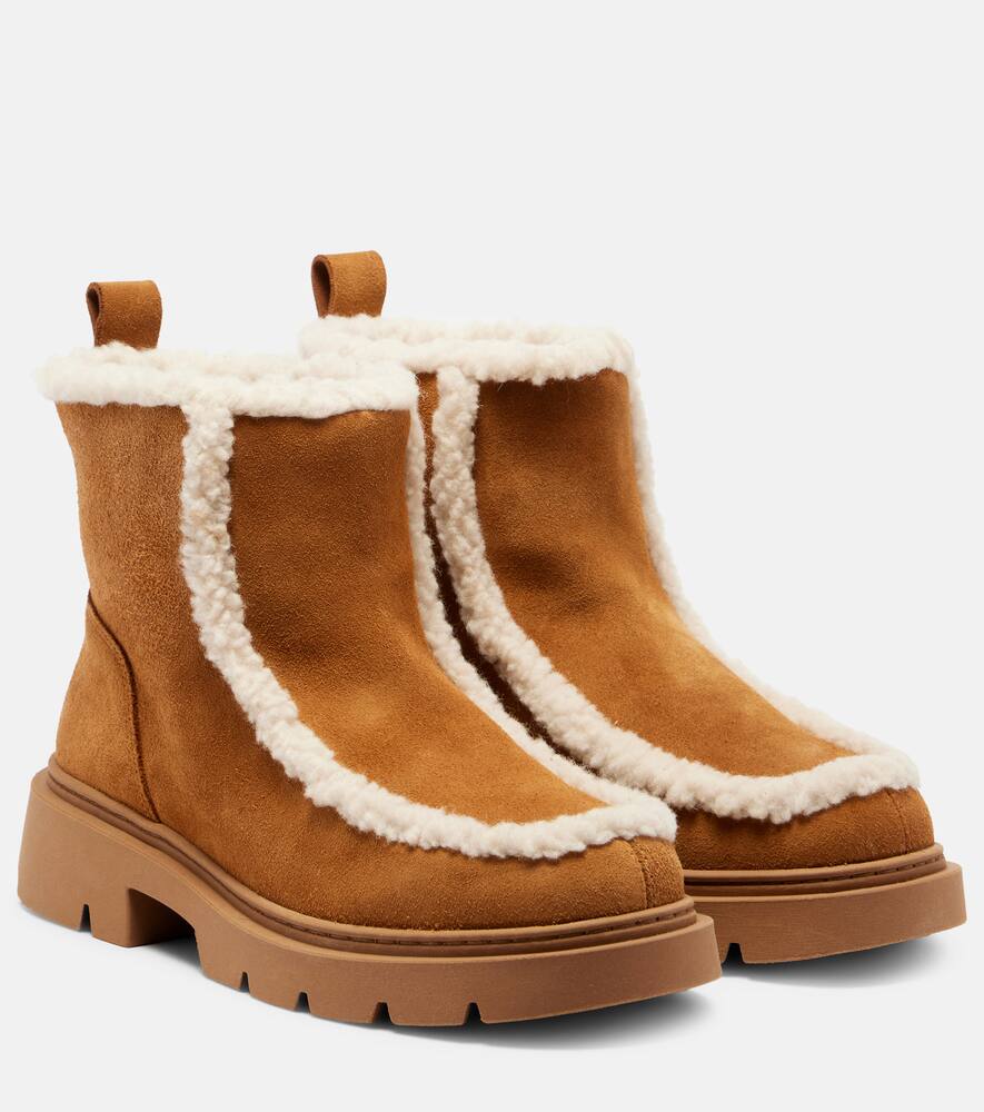 Зимние мотоциклетные замшевые ботинки Inuikii, Brown-White