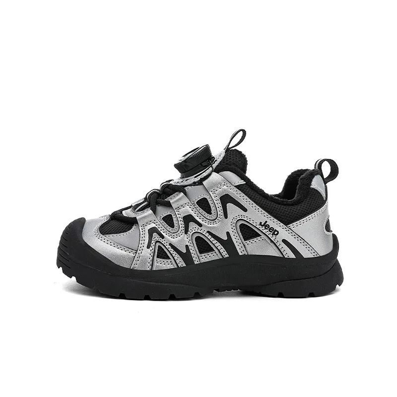 Кроссовки Casual низкие Running Collection Slip Resistant Abrasion Resistant для детей Jeep, Star Diamond Silver/Phantom Black[Thin Cotton]