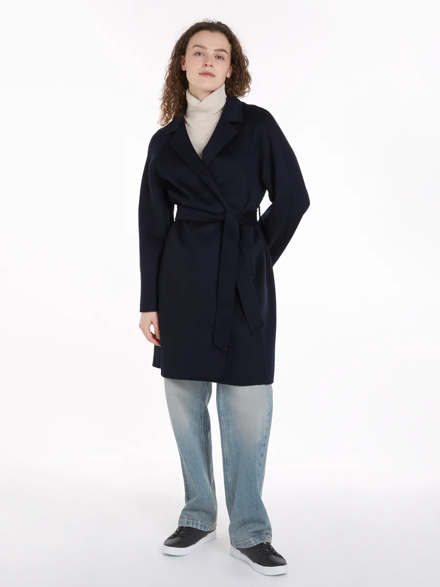 

Полупальто Tommy Hilfiger "REG DF WOOL BELTED COAT", с поясом, цвет Desert Sky