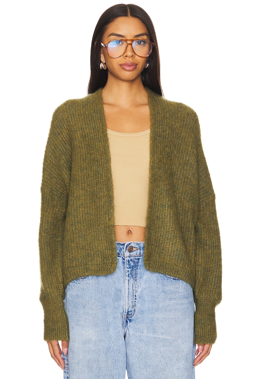 

Восточный открытый кардиган American Vintage, цвет kiwi chine