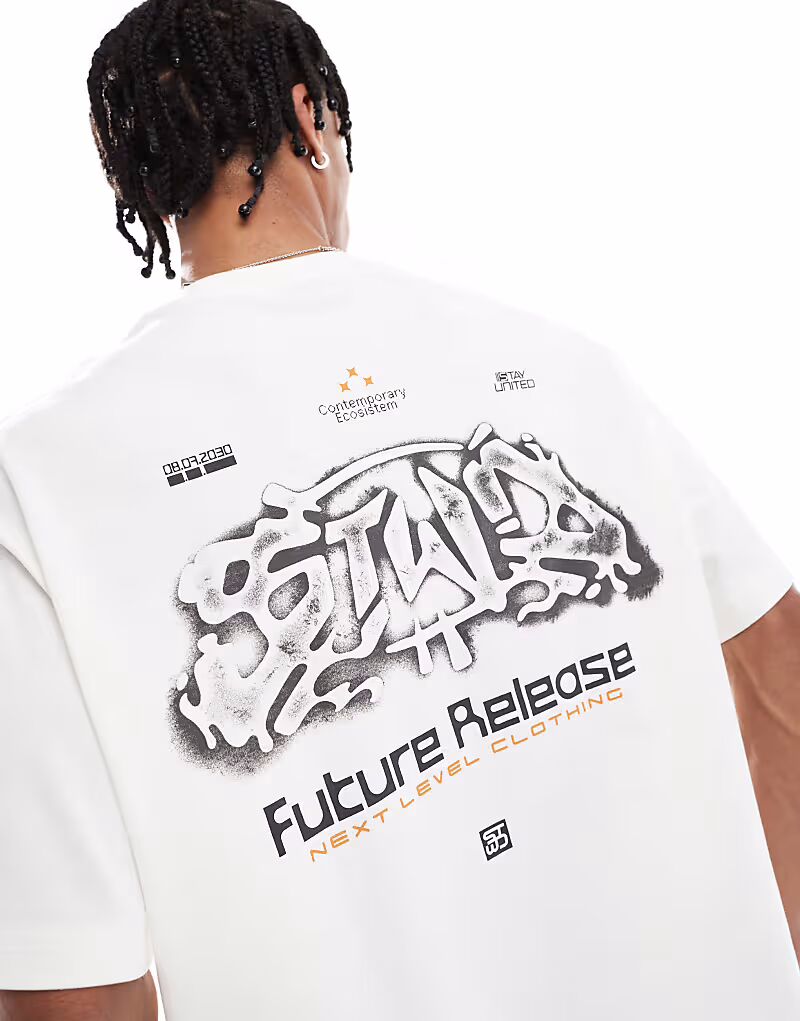 

Футболка с рисунком «Future Release» белого цвета Pull&Bear