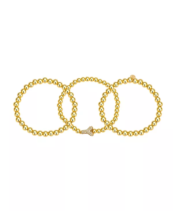 

Набор браслетов-бусин с кубическим цирконием и пузырчатой отделкой Unwritten, y