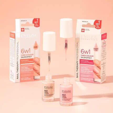 Eveline Nail Therapy Kristallklar 6в1 мерцающий розовый, Eveline Cosmetics — фото 2