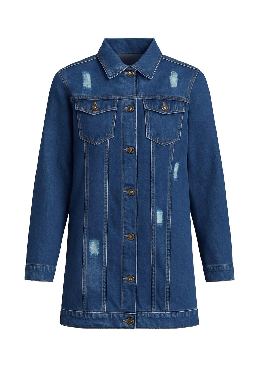 

MODAMIHRAM Куртка для межсезонья в синем дениме