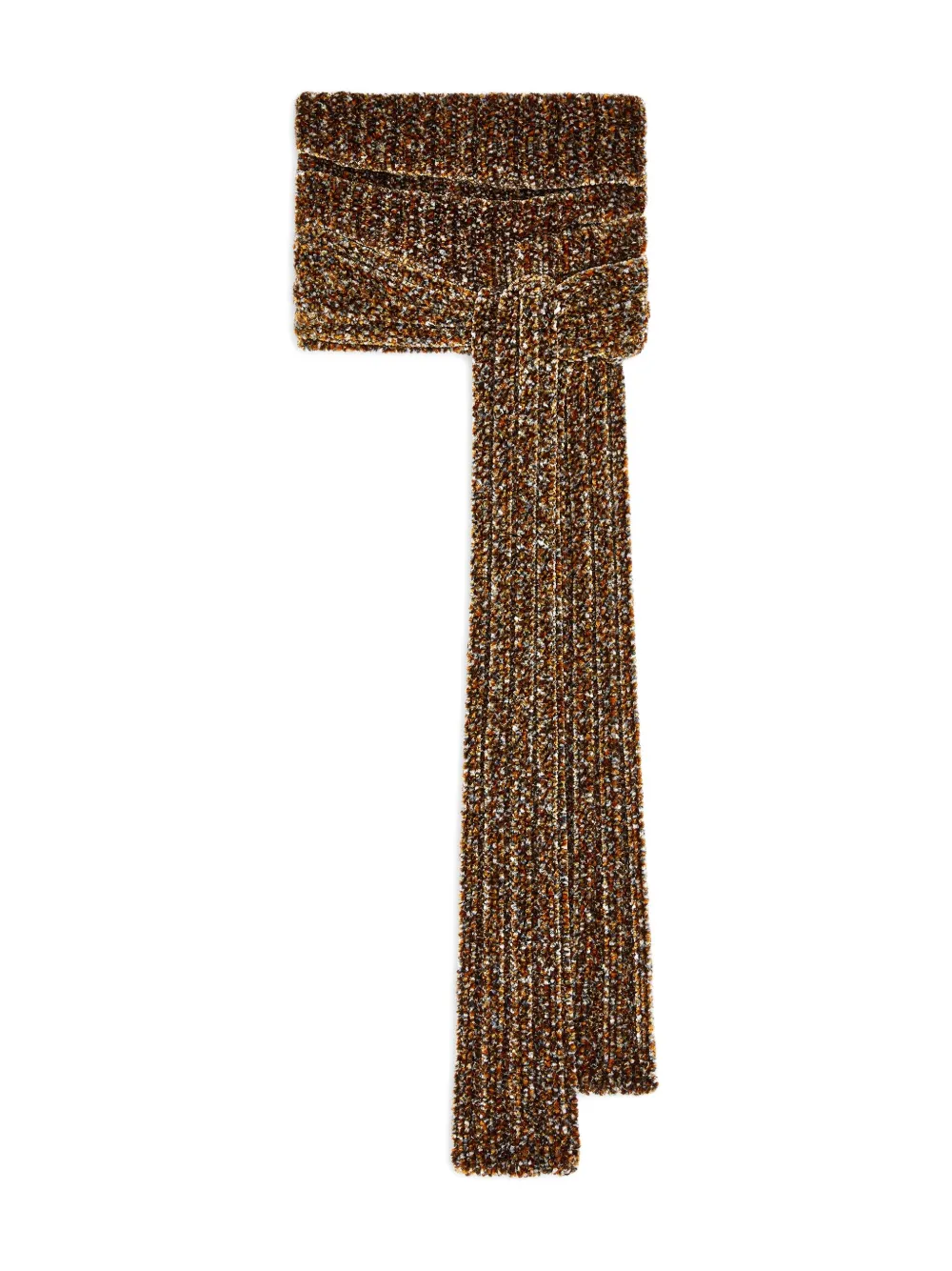 

Шарф в рубчик с капюшоном DRIES VAN NOTEN, коричневый