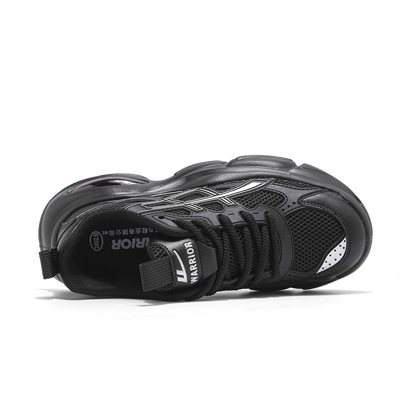 Кроссовки Chunky низкие из коллекции Sports Collection Hua Li Offline Store для мужчин, увеличивающие рост, легкие WARRIOR, черный серебро — фото 4