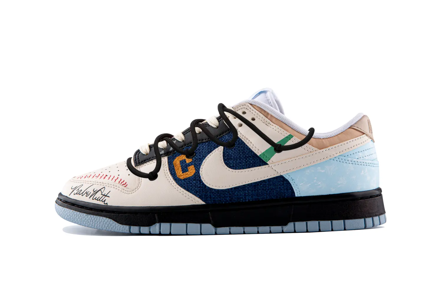 

Кроссовки Nike Dunk Skateboarding Shoes Men Low-top Beige/Blue/Black, цвет Apricot Cream