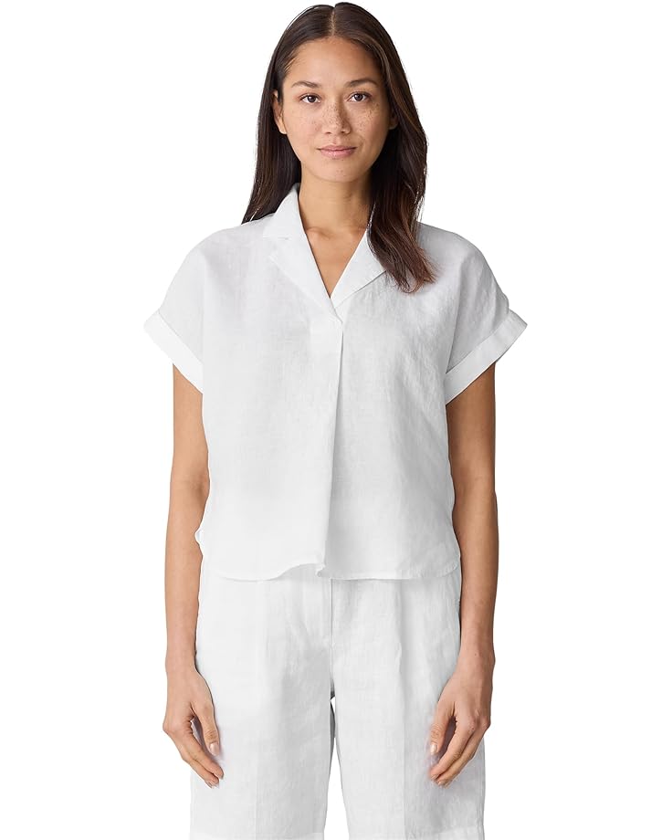 

Топ Eileen Fisher Notch Collar Top, белый