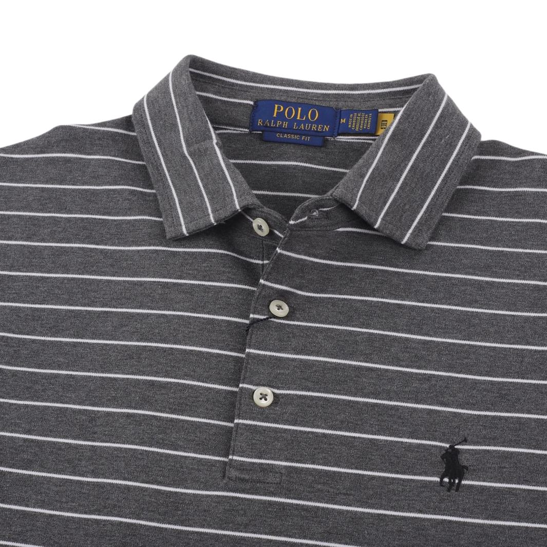 Футболка-поло мужская dark gray Polo Ralph Lauren, темно-серый — фото 4