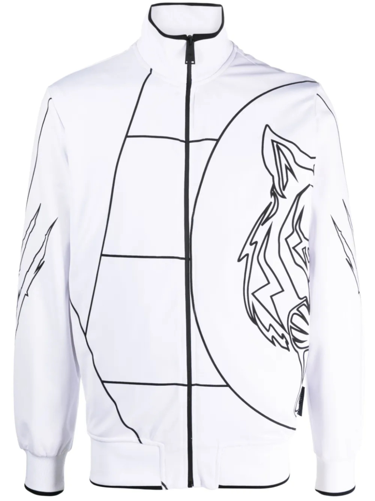 

Plein Sport толстовка Tiger Court на молнии, белый