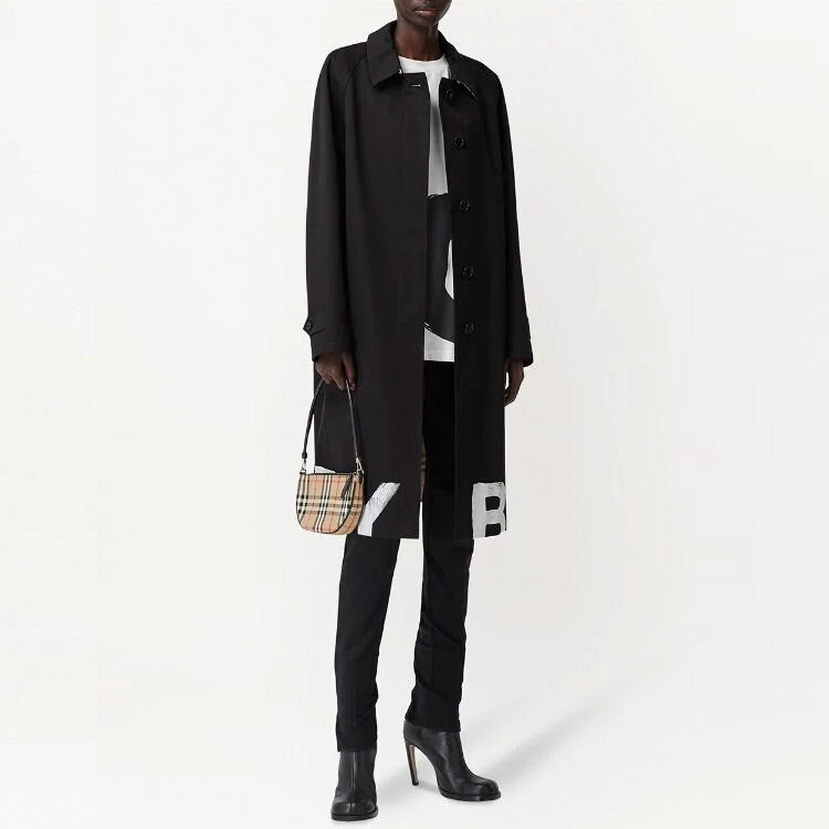 Пальто Burberry, женское, хлопковое, черный — фото 2