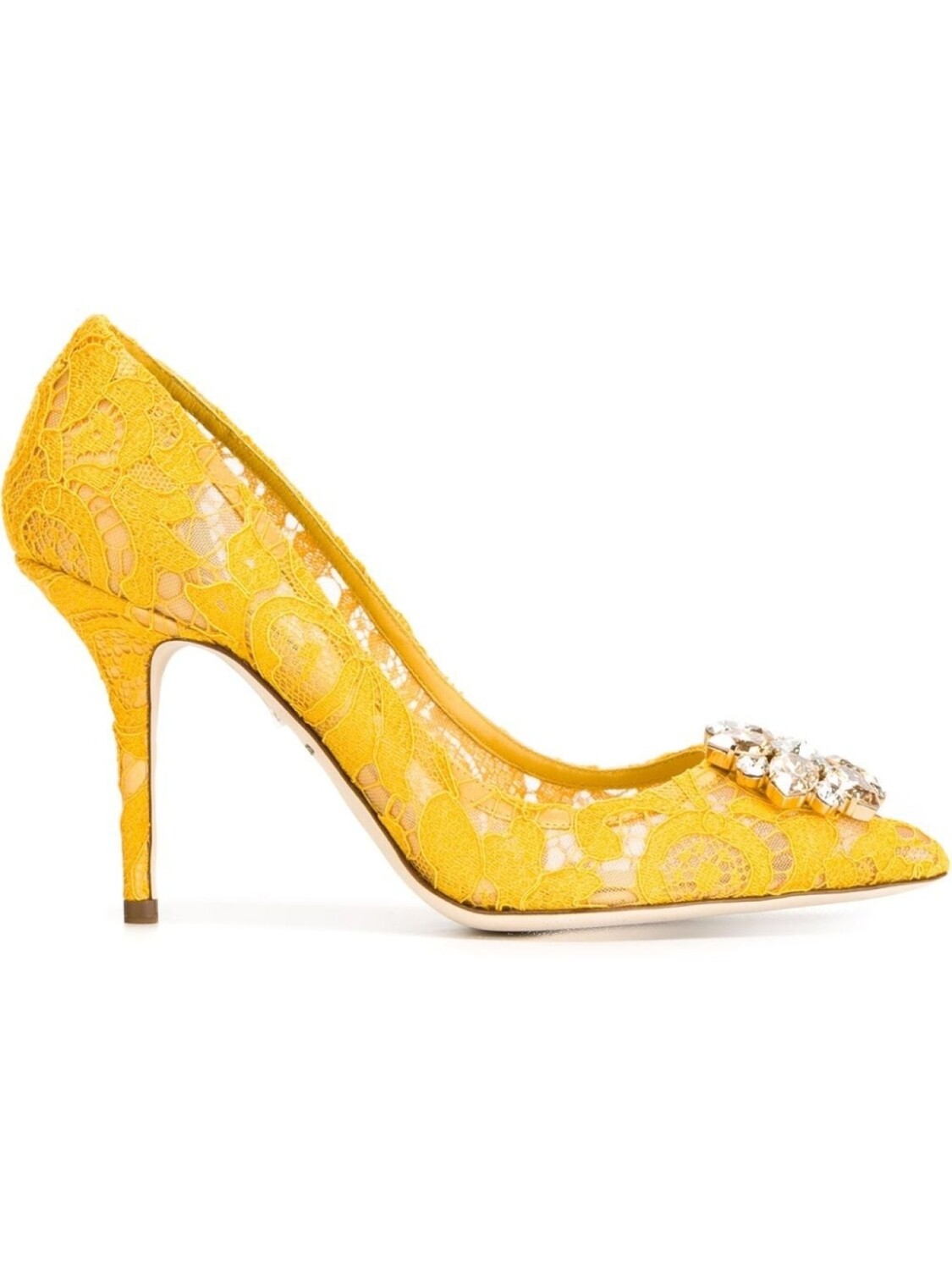 

Dolce & Gabbana туфли с кружевной отделкой, желтый