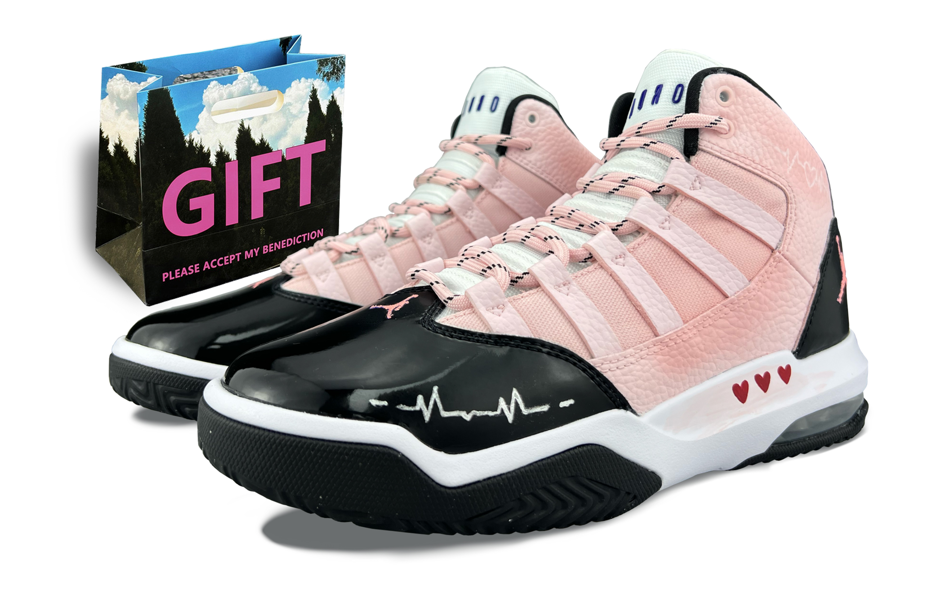 

Кроссовки Jordan Max Aura 1 Vintage Basketball Shoes Women's High-top Pink/white/black/red, цвет Peach nude color