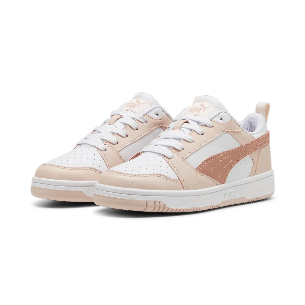 

Кроссовки PUMA "REBOUND V6 LO JR", цвет Puma White-Island Pink-Deeva Peach