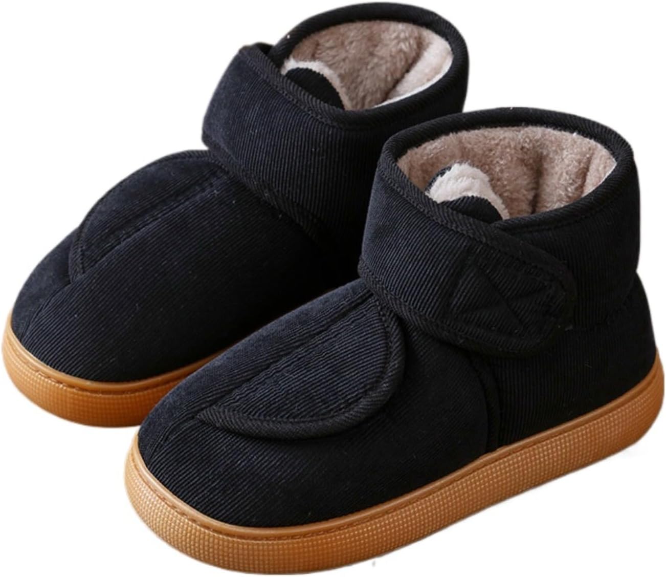 

Зимние мужские ботинки с подкладкой из искусственного меха, тапочки для дома, удобные, с нескользящей подошвой для носки внутри и снаружи Azttoztto, черный