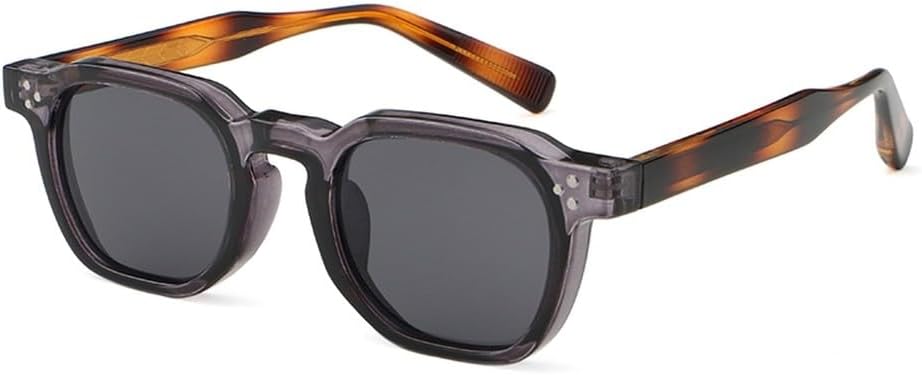 

Солнцезащитные очки в стиле ретро с леопардовым принтом для женщин, унисекс, квадратные солнцезащитные очки для мужчин, многоугольные, UV400 WNCKSQ, Grey Leopard Frame