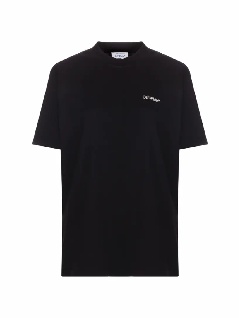 

Хлопковая футболка с логотипом Off-White, черный